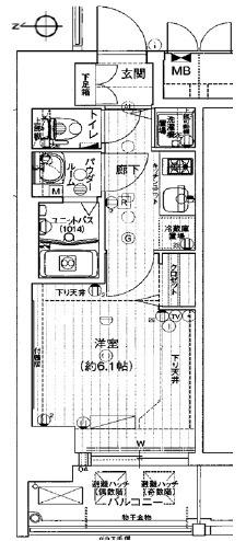 プレサンス難波駅前(1K/14階)の間取り写真