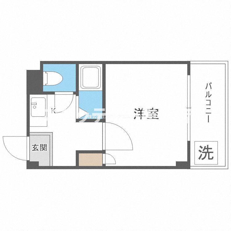 ベルフレージュ住吉(1K/4階)の間取り写真