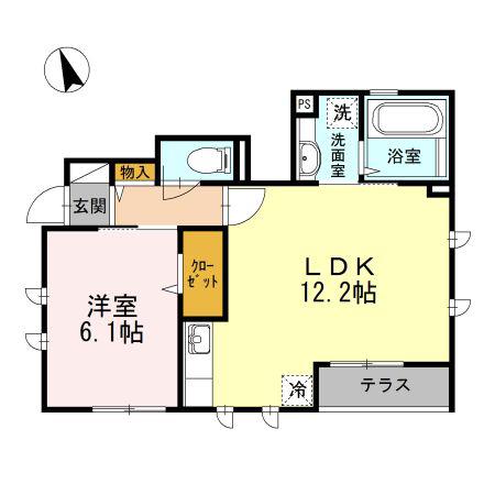 レジデンスはなみずき(1LDK/1階)の間取り写真