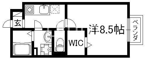 UNO HOUSE(1K/2階)の間取り写真