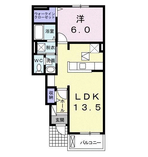 フェリーチェプレッソ佐沼(1LDK/1階)の間取り写真