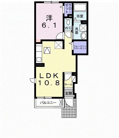 プレジール(1LDK/1階)の間取り写真