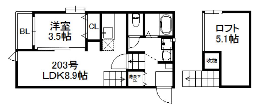 リックメゾン(1LDK/1階)の間取り写真