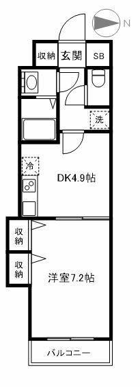グレイスコート新宿(1DK/1階)の間取り写真