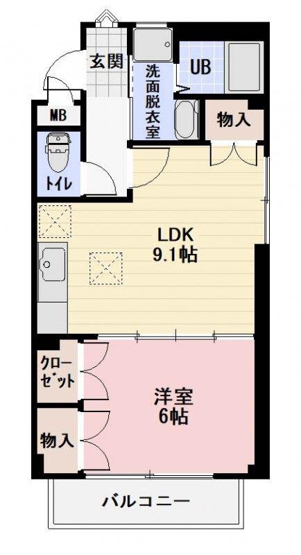 SURPLUSフミナ(1LDK/2階)の間取り写真