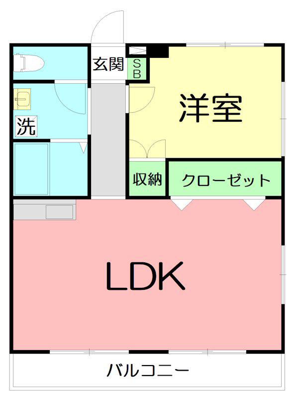 第二グリーンハイツ(1LDK/2階)の間取り写真