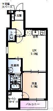 フジパレス淡路V番館(1LDK/2階)の間取り写真