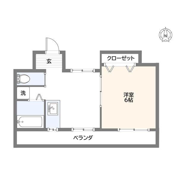 名信ビル(1DK/3階)の間取り写真