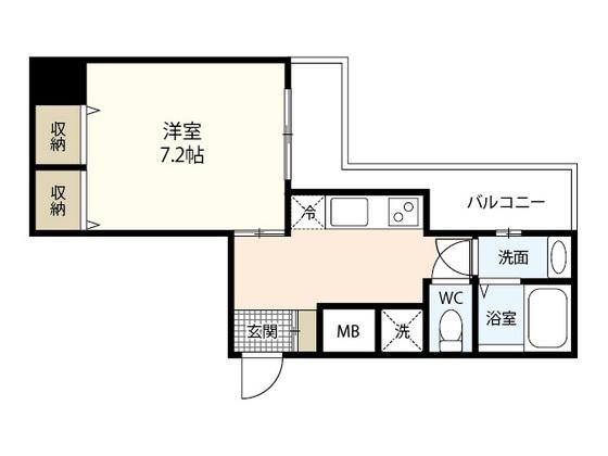 グラビスコート国泰寺(1K/2階)の間取り写真