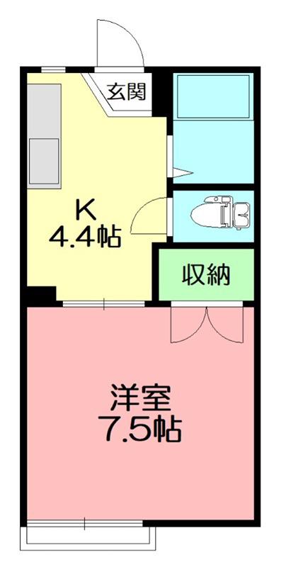 ハイツアゼリア(1K/2階)の間取り写真