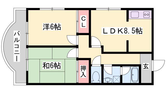 土井マンション(2LDK/2階)の間取り写真