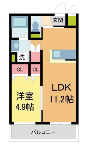 HEBEL GARDEN松山町(1LDK/1階)の間取り写真