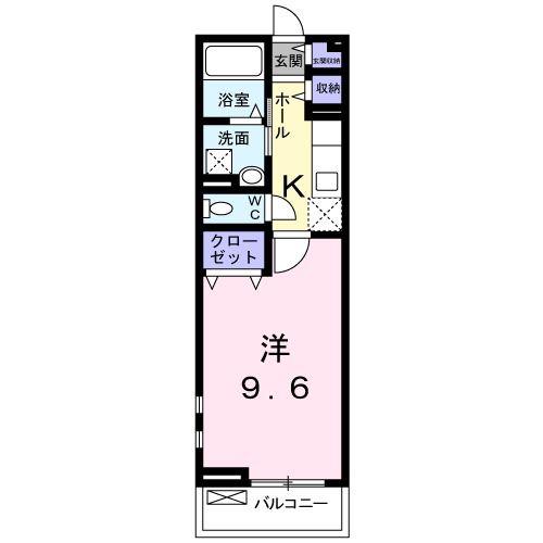 メゾンりんくう(1K/2階)の間取り写真