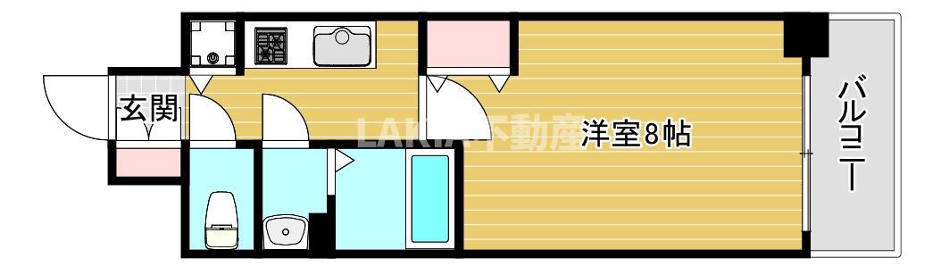 ソルテラス都島本通(1K/15階)の間取り写真