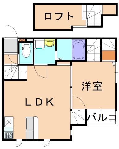 CB和白オーシャンリゾート(1LDK/2階)の間取り写真