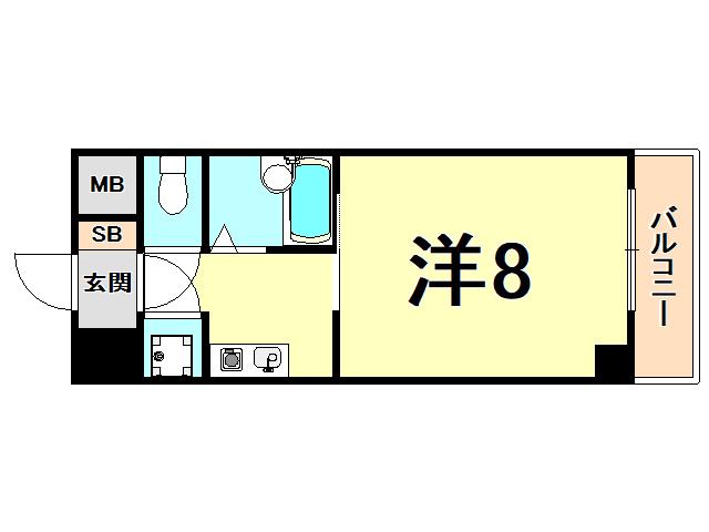 サンクレスト西宮(1K/6階)の間取り写真