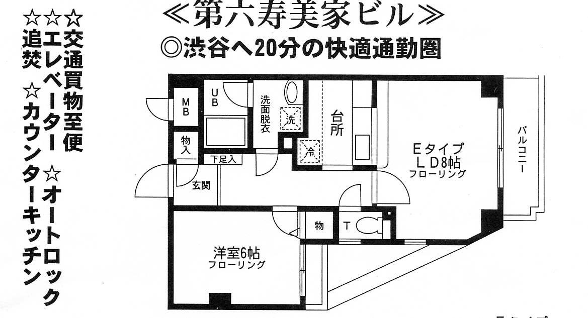 第六寿美家ビル(1LDK/1階)の間取り写真