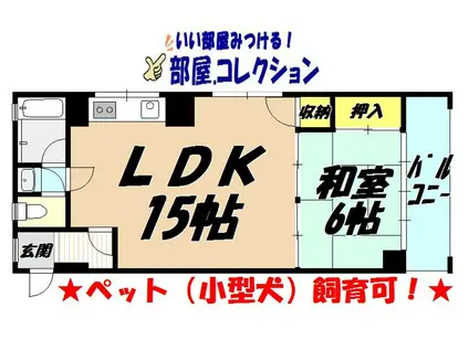 大畠ハイツ(1LDK/1階)の間取り写真