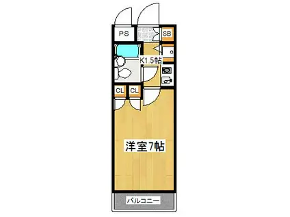 ドルチェ品川(1K/2階)の間取り写真