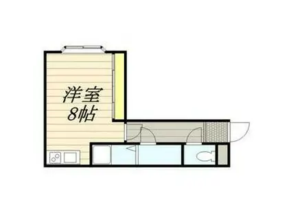 マンション白樺(ワンルーム/2階)の間取り写真