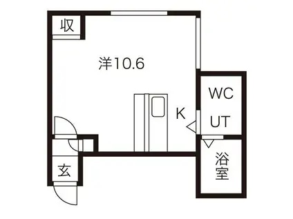 エスコートHSK(ワンルーム/1階)の間取り写真