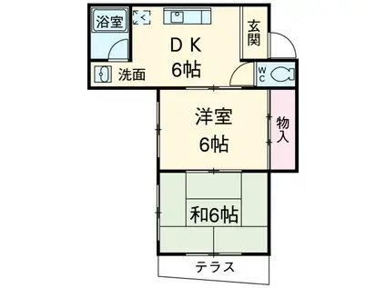 コーポ近藤(2DK/1階)の間取り写真