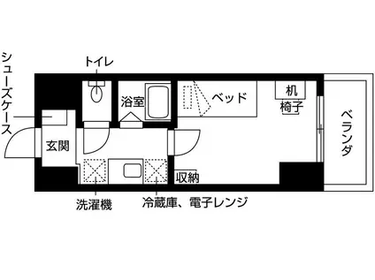 インコントラーレ神戸港島(ワンルーム/11階)の間取り写真