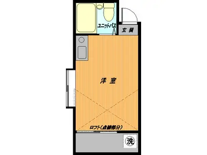 ピュアフラット小金井(ワンルーム/2階)の間取り写真