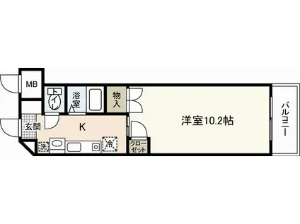クレール西広島(1K/7階)の間取り写真