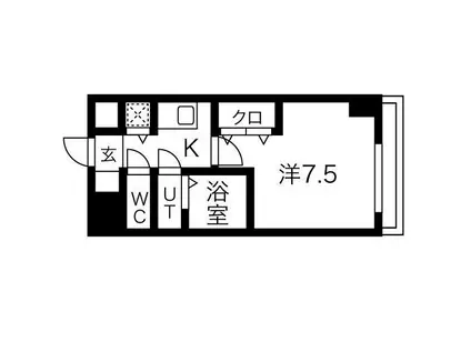 ONE ROOF FLAT FUKUSHIMAワンルーフフラットフク(1K/8階)の間取り写真