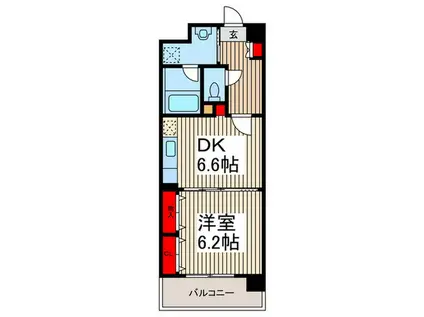 東川口弥生マンション(1DK/5階)の間取り写真