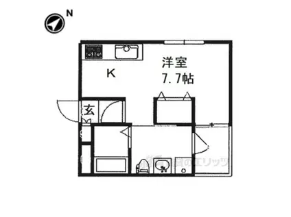 シャンテー宮之阪(ワンルーム/3階)の間取り写真