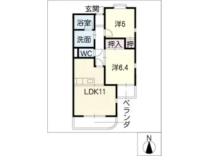 GARDEN26(2LDK/3階)の間取り写真