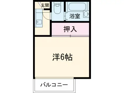 ヒューマンハイツI(1K/1階)の間取り写真