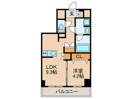 ルフレ グランデ府中(1LDK/5階)の間取り写真