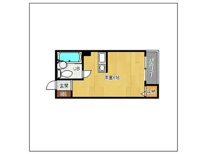 サンシャイン須崎(ワンルーム/2階)の間取り写真