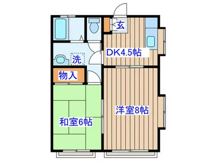 アルテック60(2DK/2階)の間取り写真
