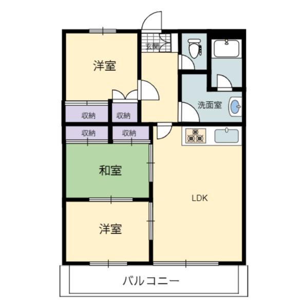 ヴィラ今道(3LDK/1階)の間取り写真