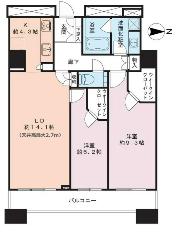 ラクシア品川ポルトチッタ 13階階 間取り