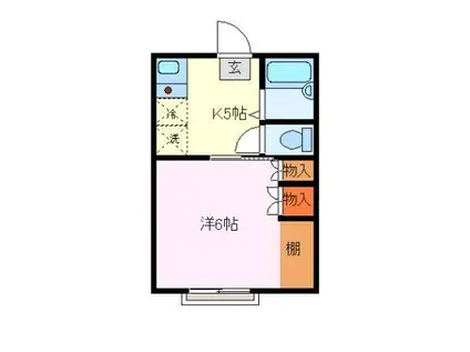 ハイライフSANYO(1DK/1階)の間取り写真