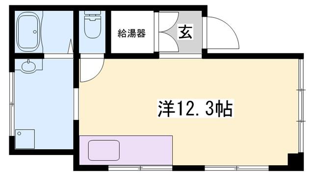 BRIGHT AND FAN TERRACE(ワンルーム/3階)の間取り写真