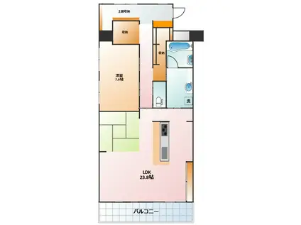 パストラルハイム阿倉川(1SLDK/1階)の間取り写真