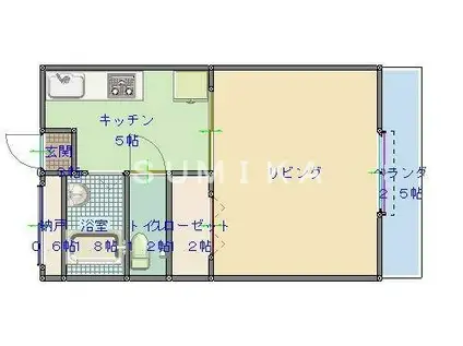 ＪＲ伯備線 備中高梁駅 徒歩23分 4階建 築31年(1K/3階)の間取り写真