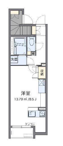ベルテンポ(ワンルーム/1階)の間取り写真