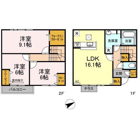 セゾンド オリオン(3LDK/1階)の間取り写真