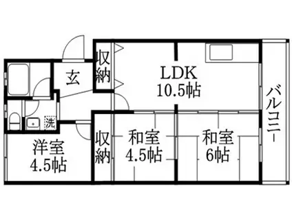 ハイツTDK(3LDK/2階)の間取り写真