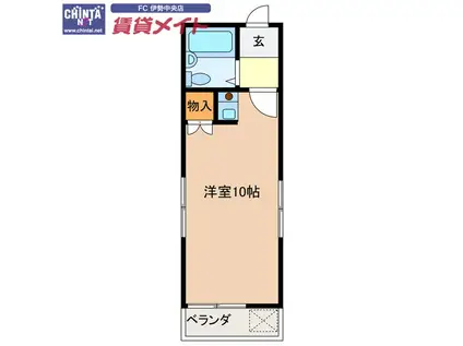 あこうハイツ(ワンルーム/2階)の間取り写真