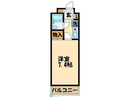 ハイコーポ能登(1K/2階)の間取り写真