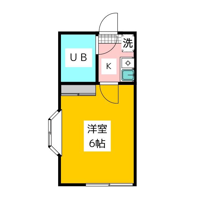 PARK SIDE(1K/2階)の間取り写真