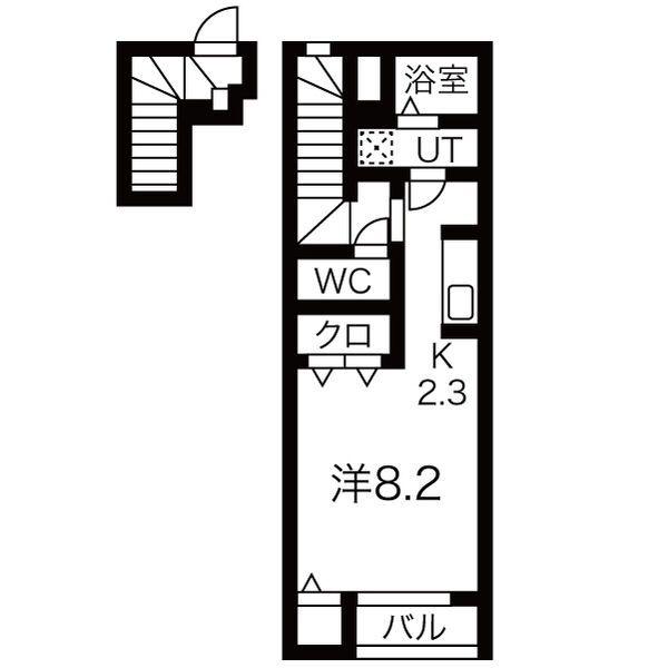GRIT 浪江(1K/2階)の間取り写真